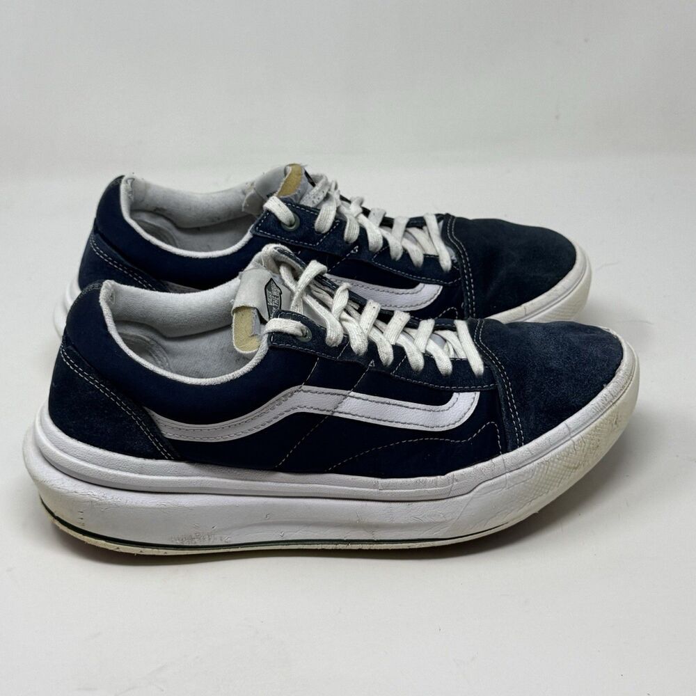 Vans Old Skool Overt Platform Sneakers Shoes Mens 10.5 Blue Suede Skate Beaters